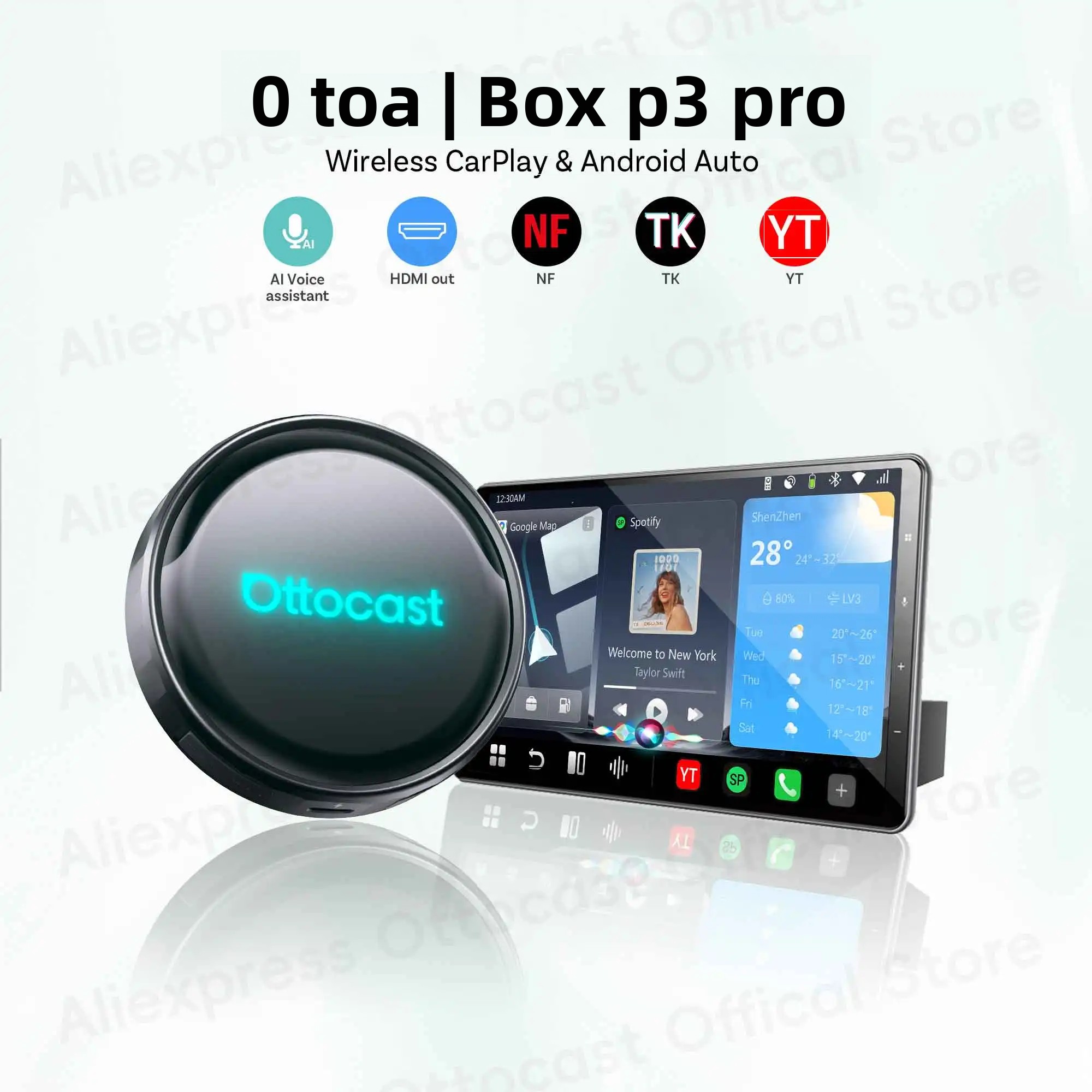 Car Accessories Youtube - OTTOCAST P3 PRO AI Box Android
