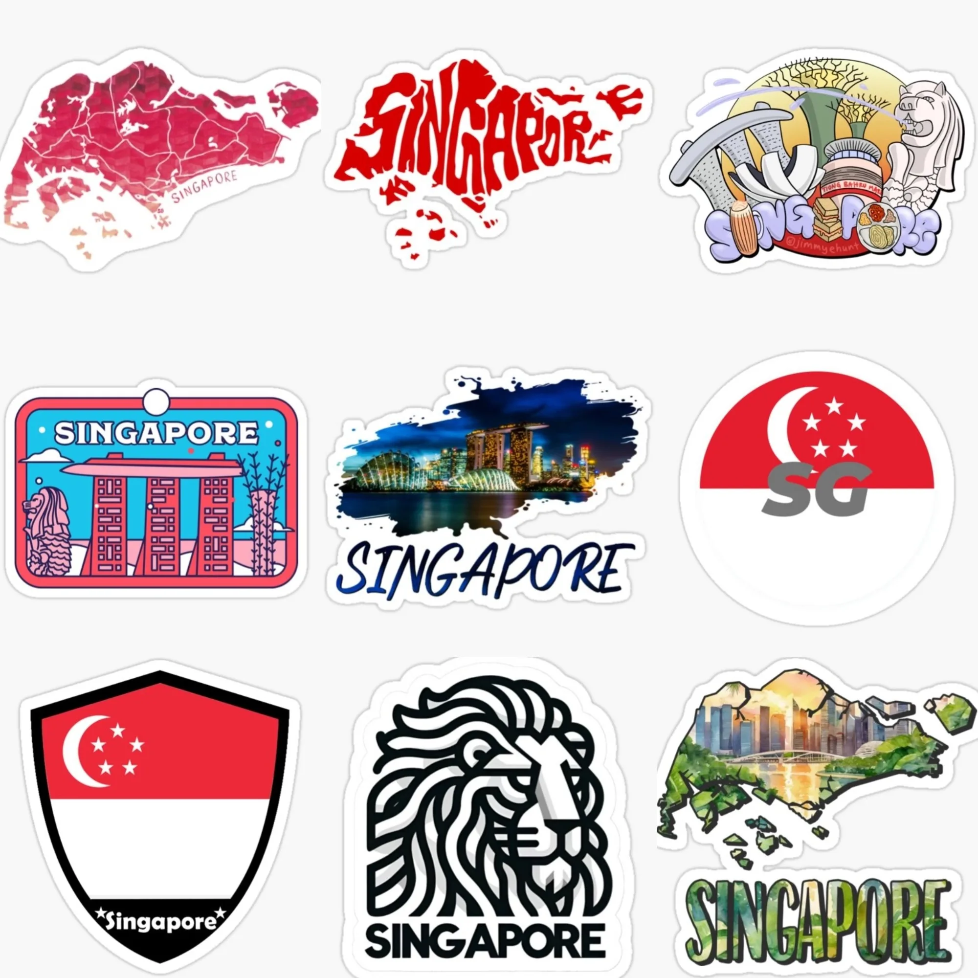 Singapore SG Flag Map Merlion  - Car Accessories Singapore avis et prix
