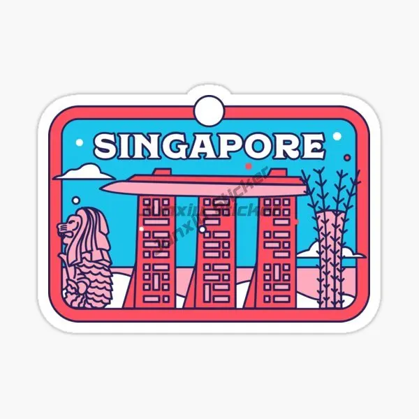Singapore SG Flag Map Merlion  - Car Accessories Singapore avis et prix
