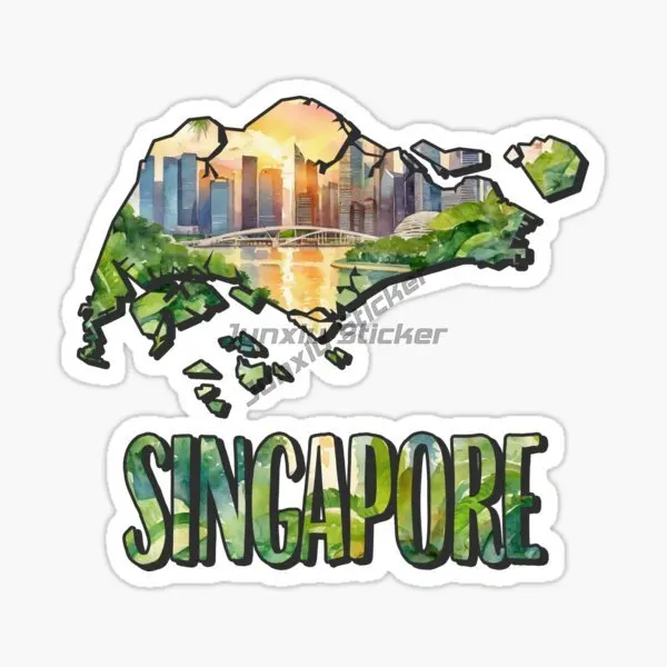Singapore SG Flag Map Merlion  - Car Accessories Singapore avis et prix