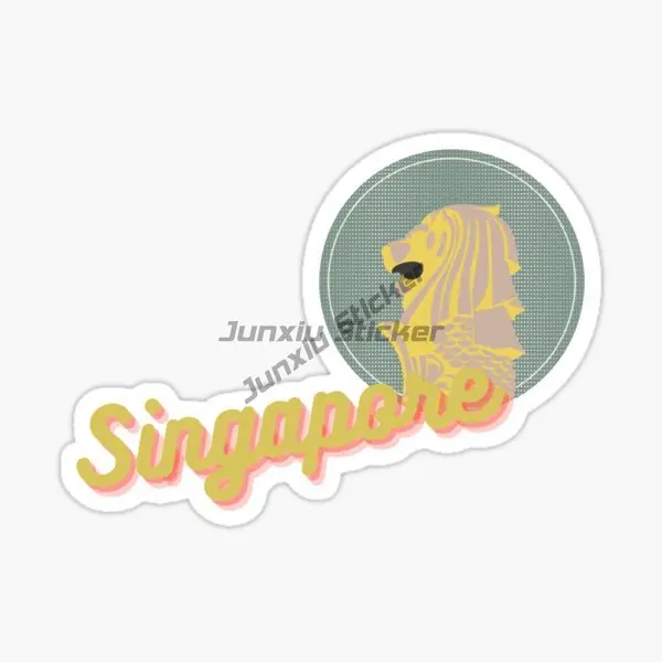 Singapore Flag Map Merlion Sce - Car Accessories Singapore avis et prix