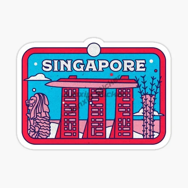 Singapore Flag Map Merlion Sce - Car Accessories Singapore avis et prix