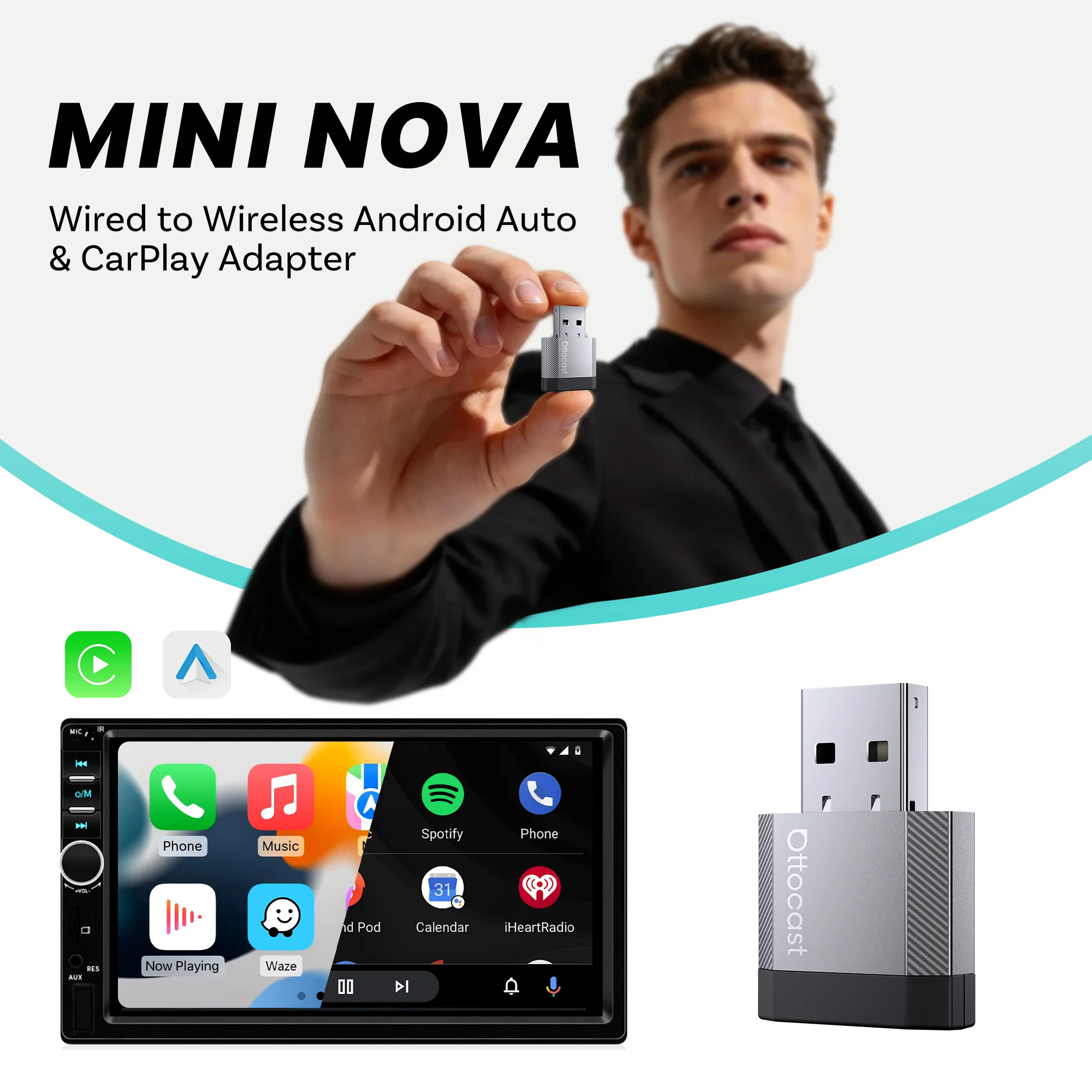 OTTOCAST Mini Nova Wired to Wi - Car Accessories Youtube avis et prix