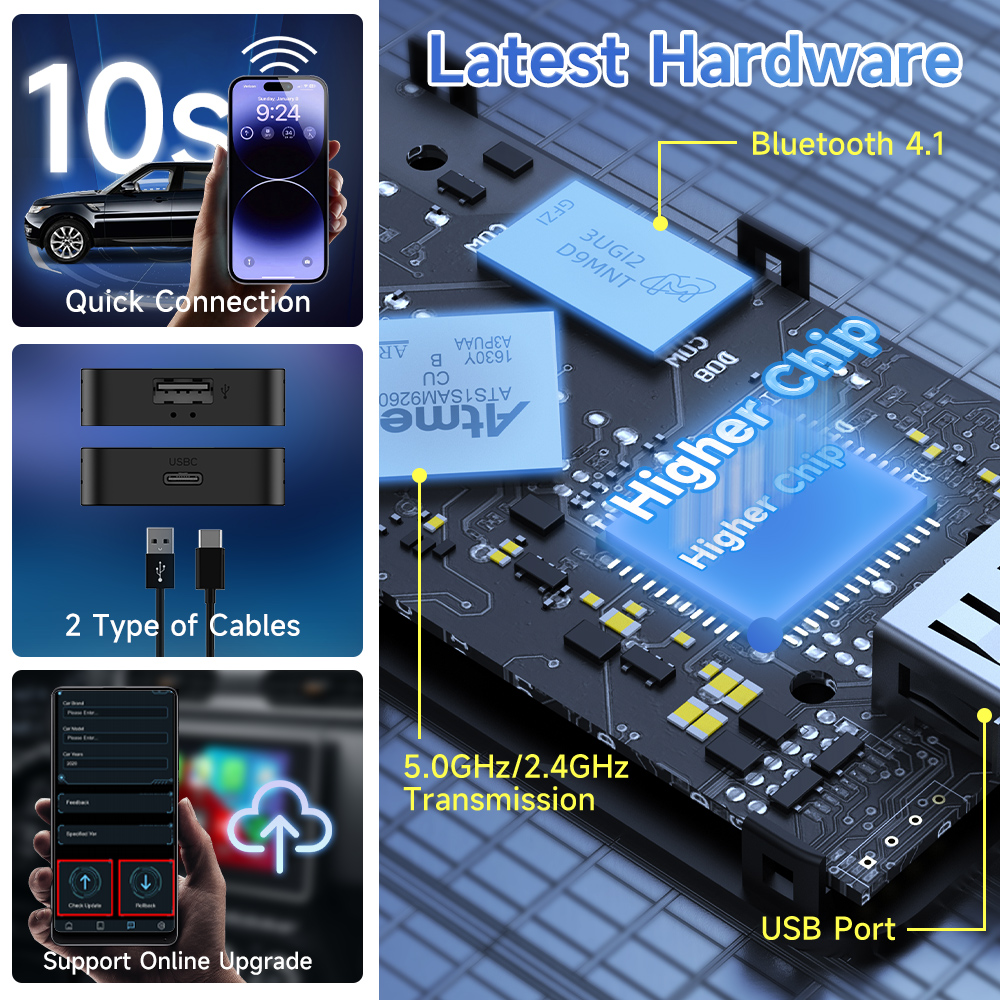 CarlinKit 5.0 Wired to Wireles - Car Accessories Youtube avis et prix