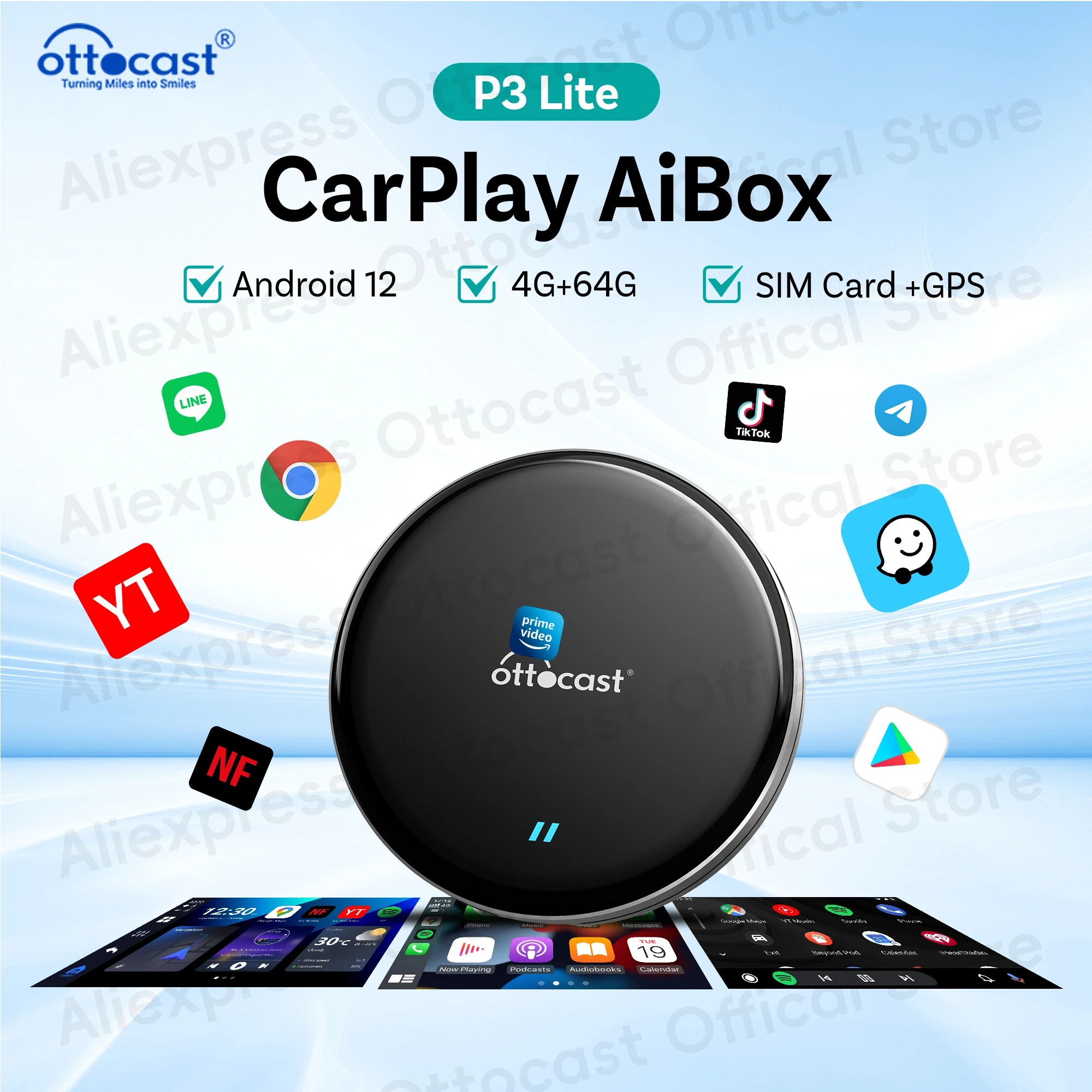 OTTOCAST New P3 Lite OttoAiBox - Car Accessories Youtube avis et prix