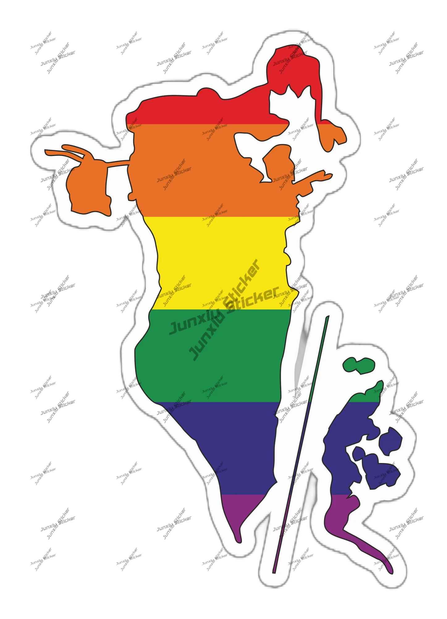 Bahrain Gay Rainbow outline Fl - Car Accessories Bahrain avis et prix