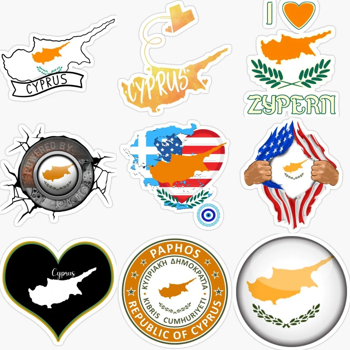 Creative Cyprus Flag Map PVC W - Car Accessories Cyprus avis et prix