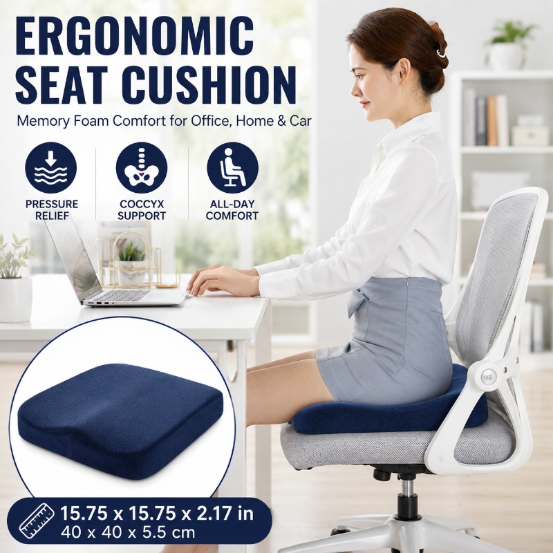 Thick Memory Foam Chair Cushio - Car Seat Cushion Memory Foam avis et prix