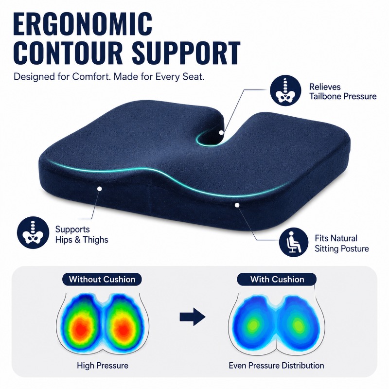 Thick Memory Foam Chair Cushio - Car Seat Cushion Memory Foam avis et prix