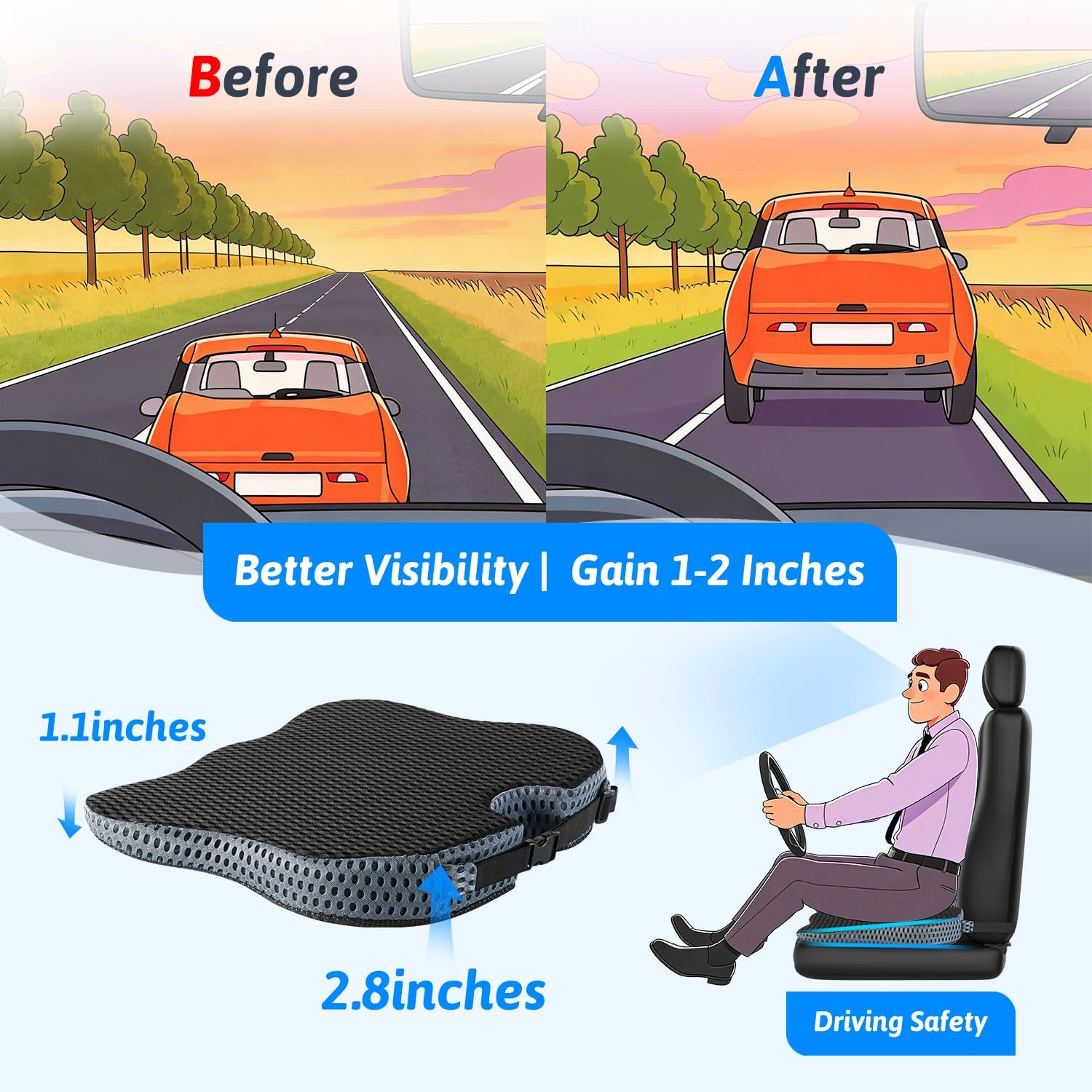 Cushion Non Slip Orthopedic Me - Car Seat Cushion Memory Foam avis et prix