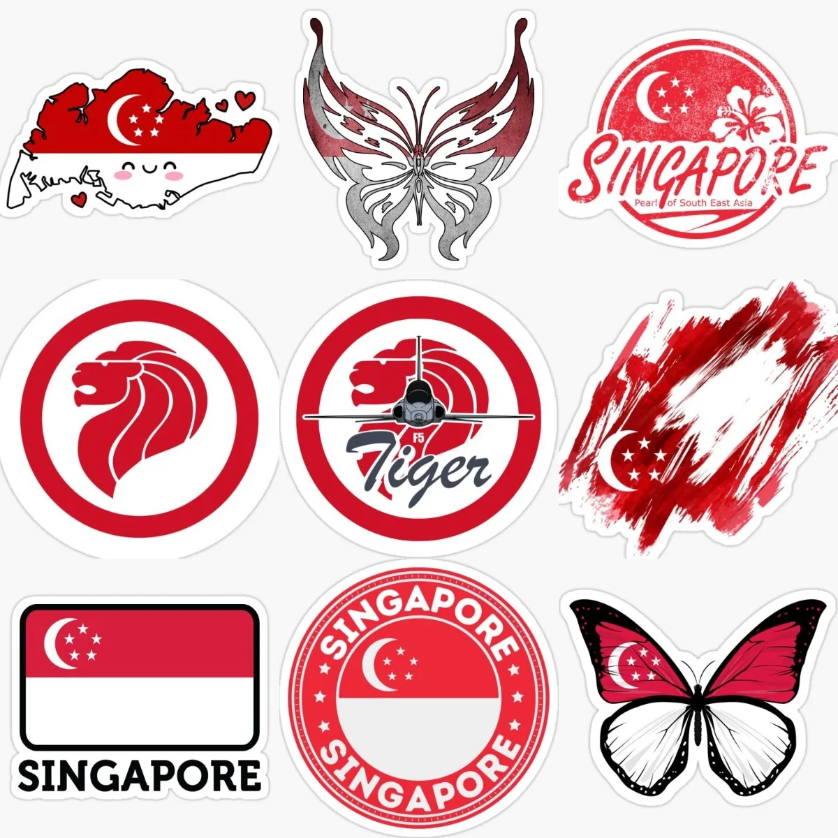 Singapore Flag Map Creative PV - Car Accessories Singapore avis et prix