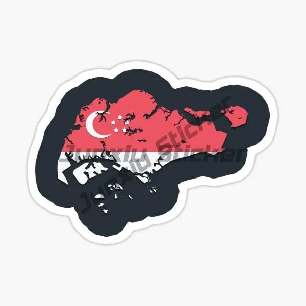 Singapore Flag Map Lion Creati - Car Accessories Singapore avis et prix