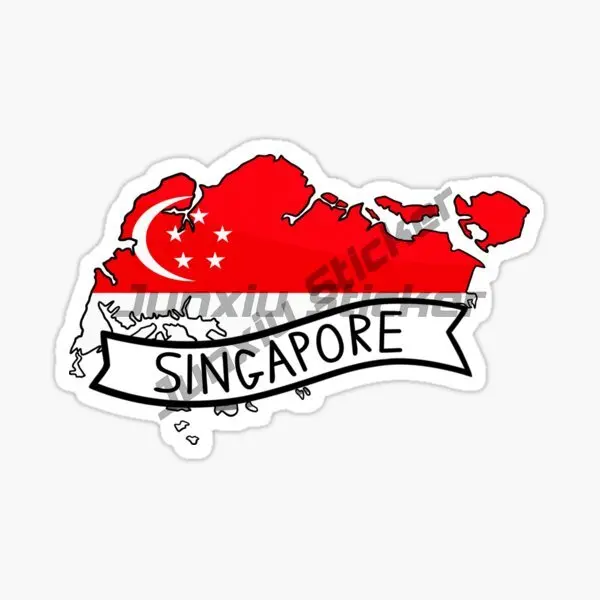 Singapore Flag Map Lion Creati - Car Accessories Singapore avis et prix