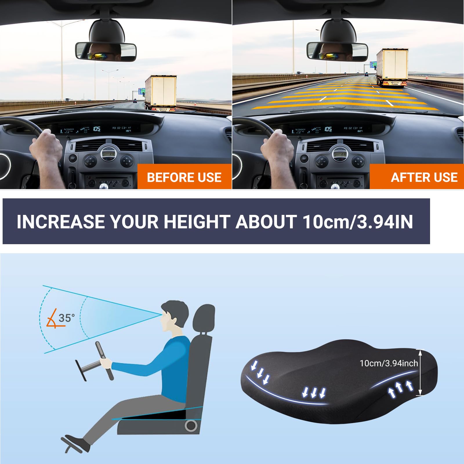 1pc Memory Foam Slow Rebound S - Car Seat Cushion Memory Foam avis et prix
