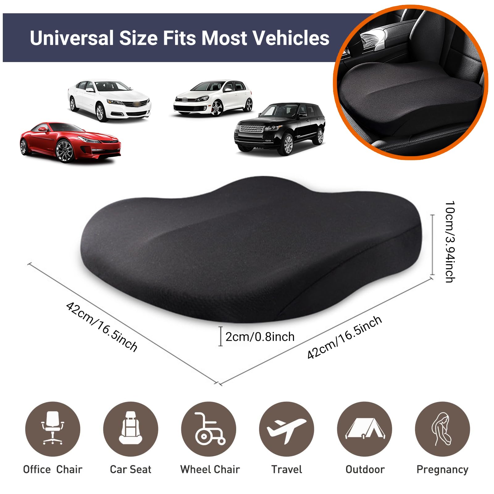 1pc Memory Foam Slow Rebound S - Car Seat Cushion Memory Foam avis et prix