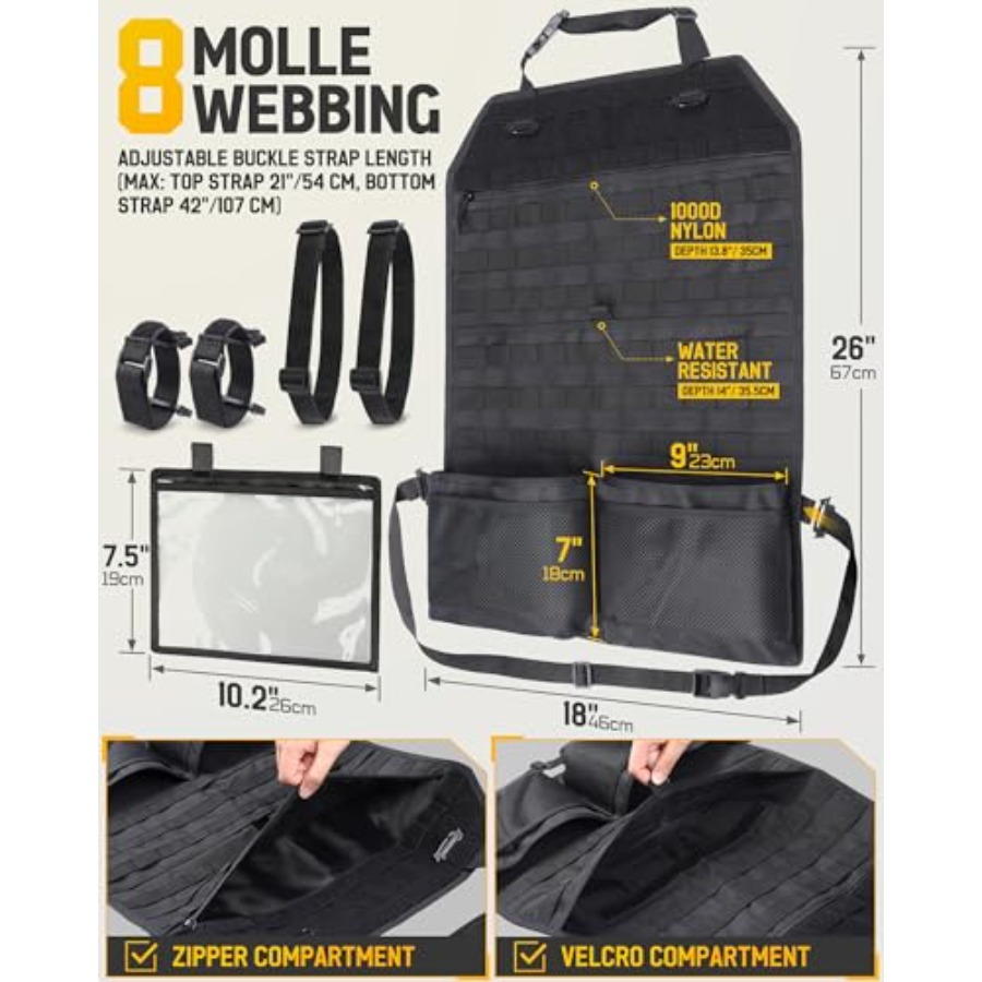 Tactical Car Seat Back Organiz - Car Seat Organizer avis et prix