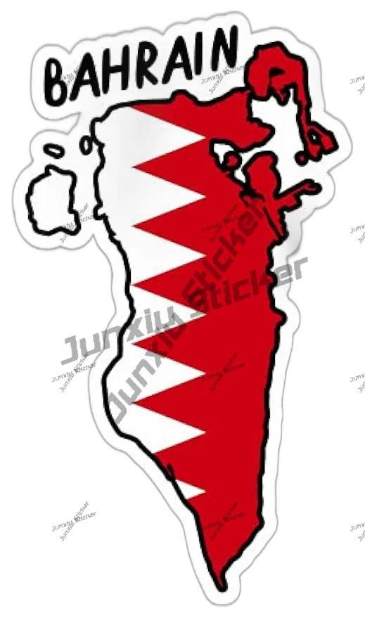 Bahrain outline with Flag Viny - Car Accessories Bahrain avis et prix