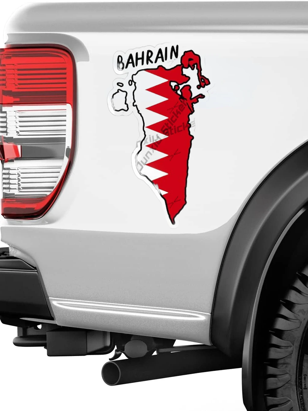 Bahrain outline with Flag Viny - Car Accessories Bahrain avis et prix