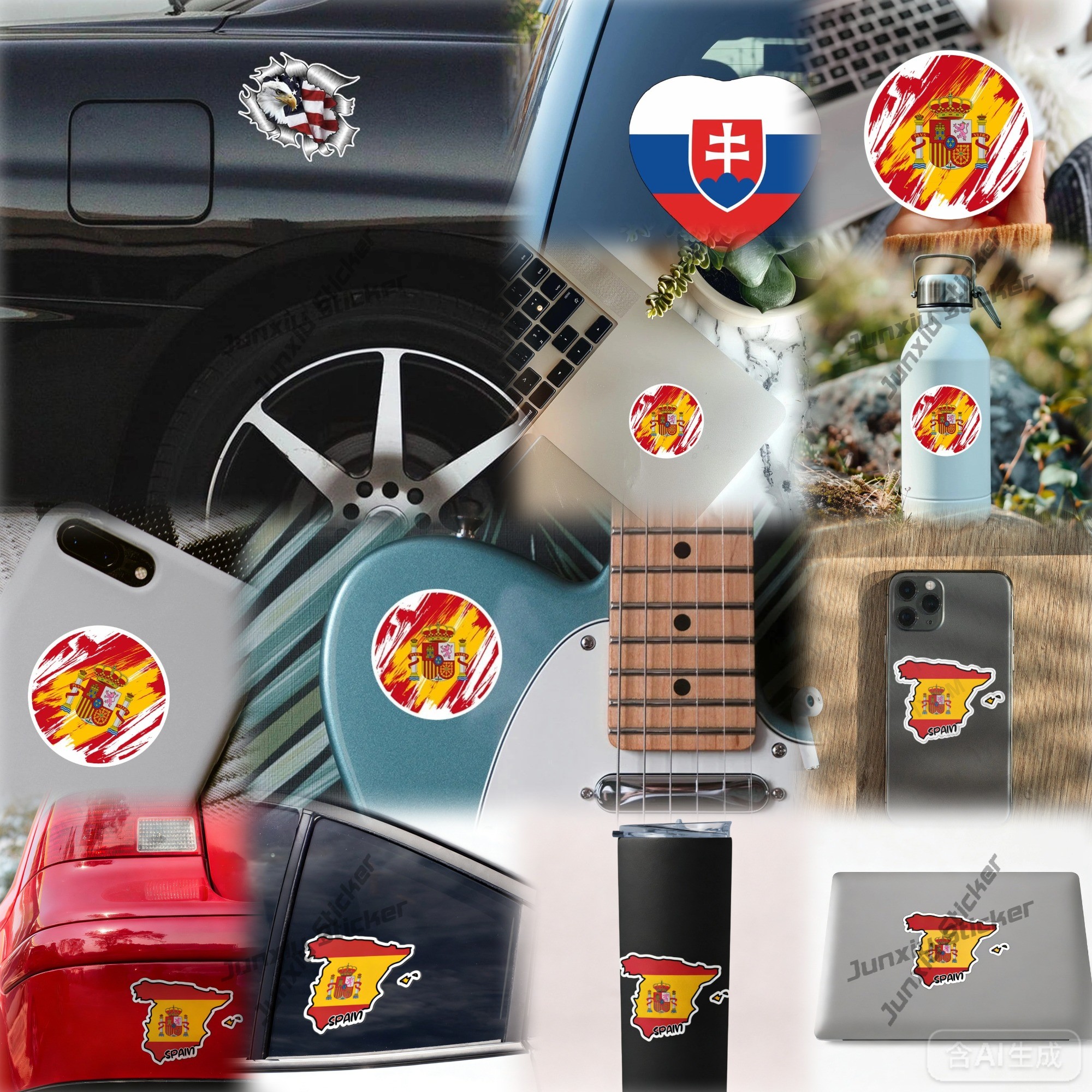 Bahrain outline with Flag Viny - Car Accessories Bahrain avis et prix