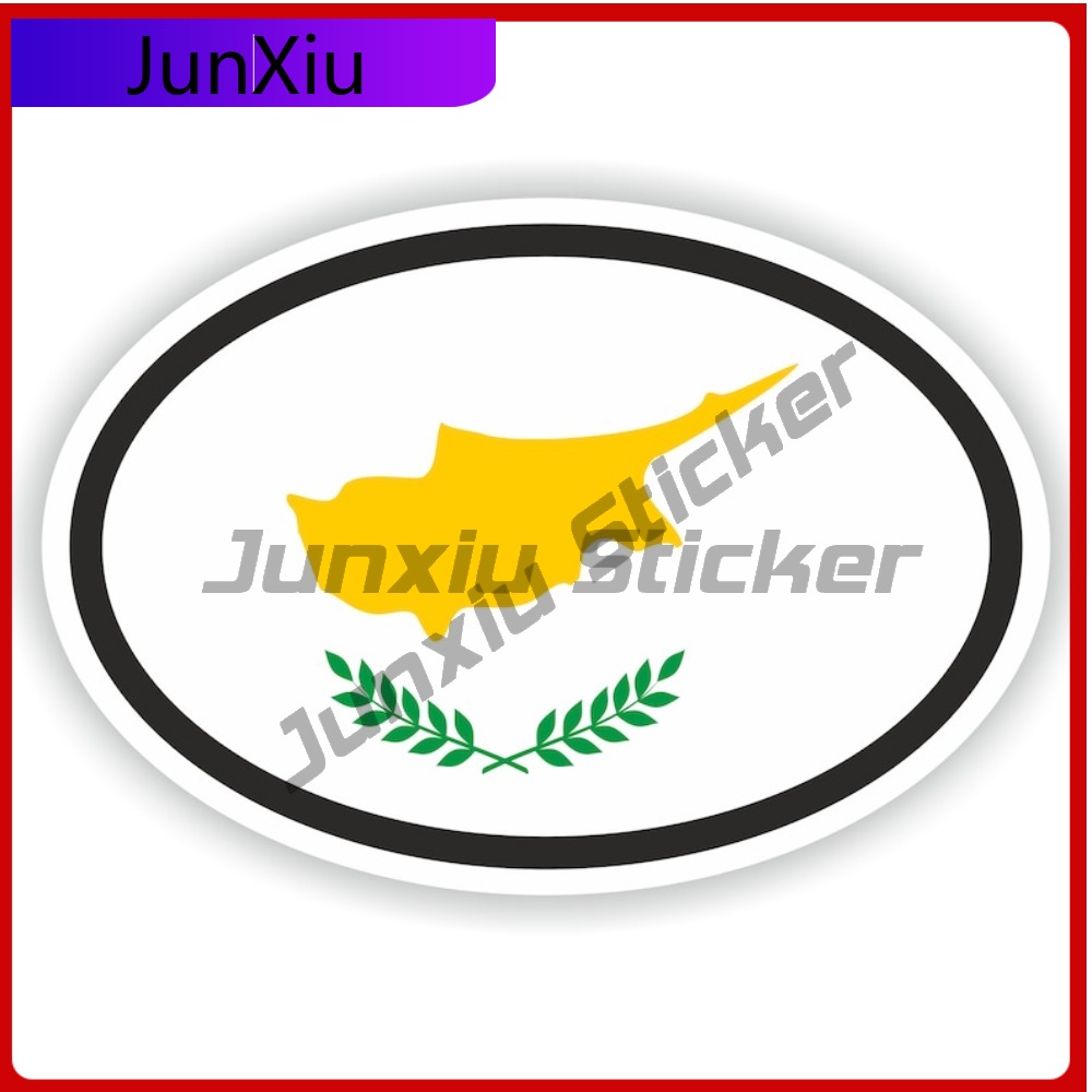 Cyprus Flag Oval Sticker Water - Car Accessories Cyprus avis et prix