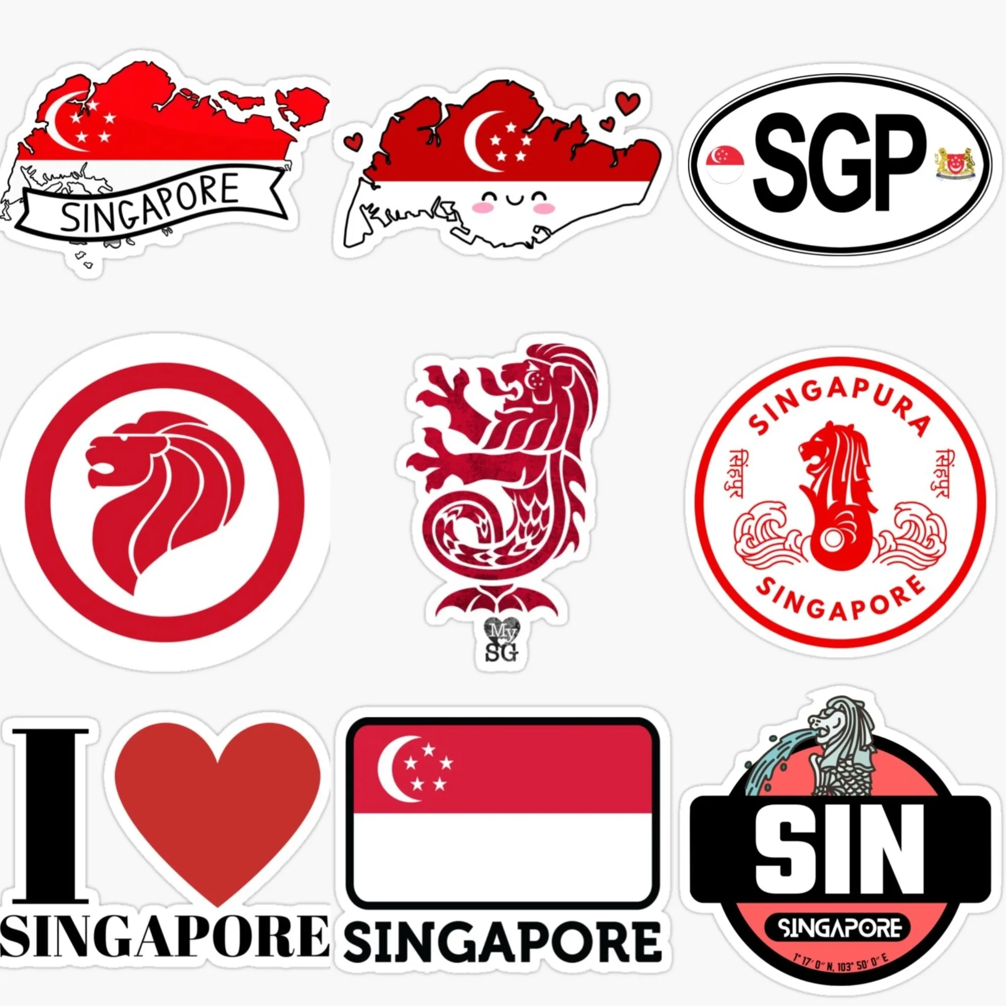Singapore Flag Map Merlion Emb - Car Accessories Singapore avis et prix