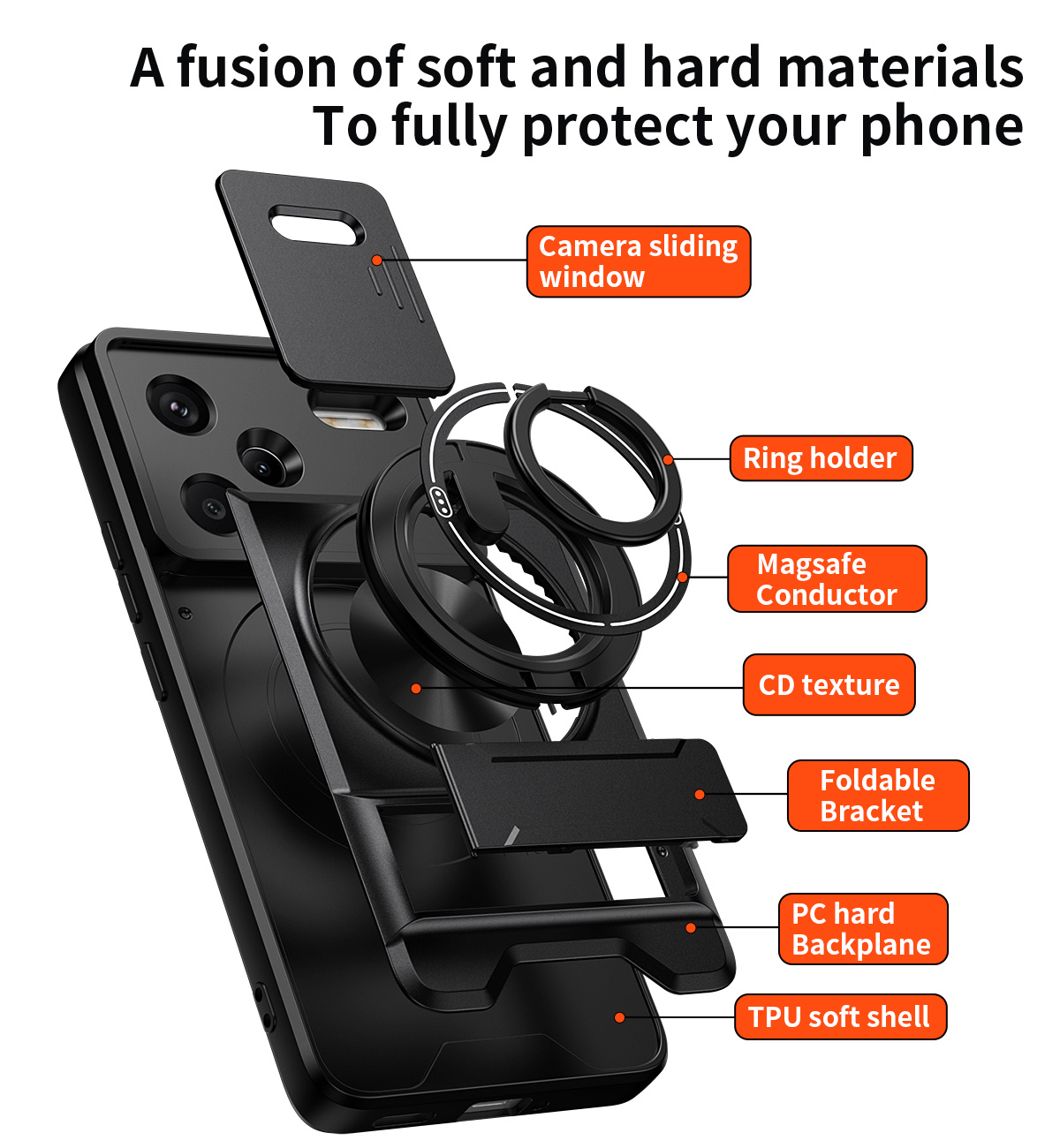 Lens Slide Camera Phone Case f - Car Accessories Phone Holder avis et prix