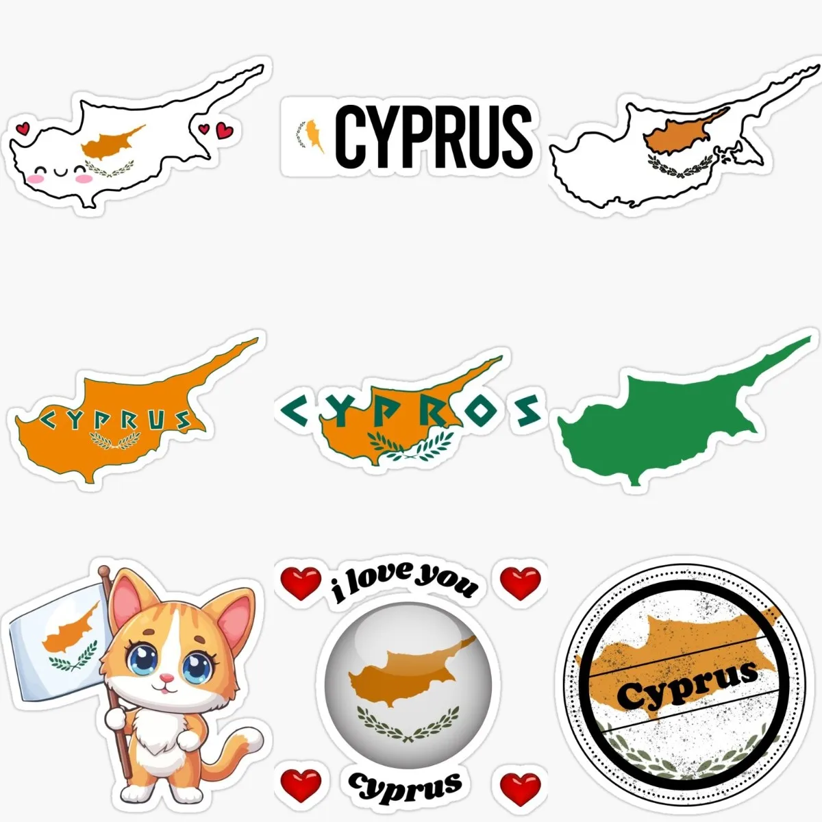Creative Cyprus Flag Map Water - Car Accessories Cyprus avis et prix