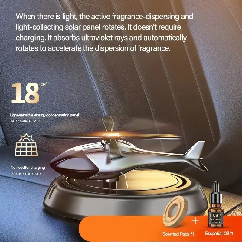 Solar Powered Helicopter Car A - Car Accessories Perfume avis et prix