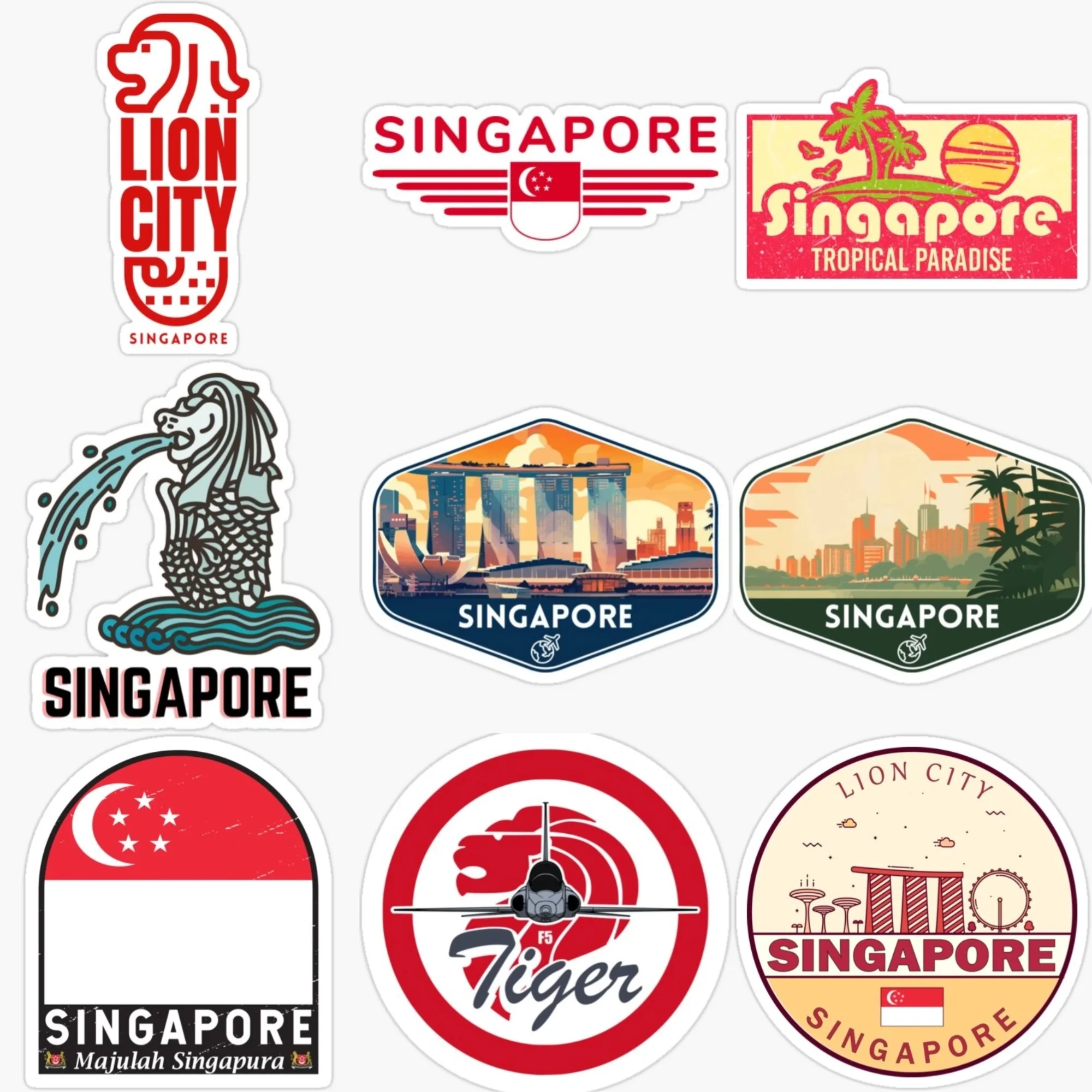 Singapore Flag Merlion Scenery - Car Accessories Singapore avis et prix