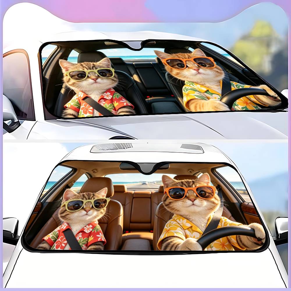 Funny Cat Drive Car SunShade W - Car Accessories Window avis et prix