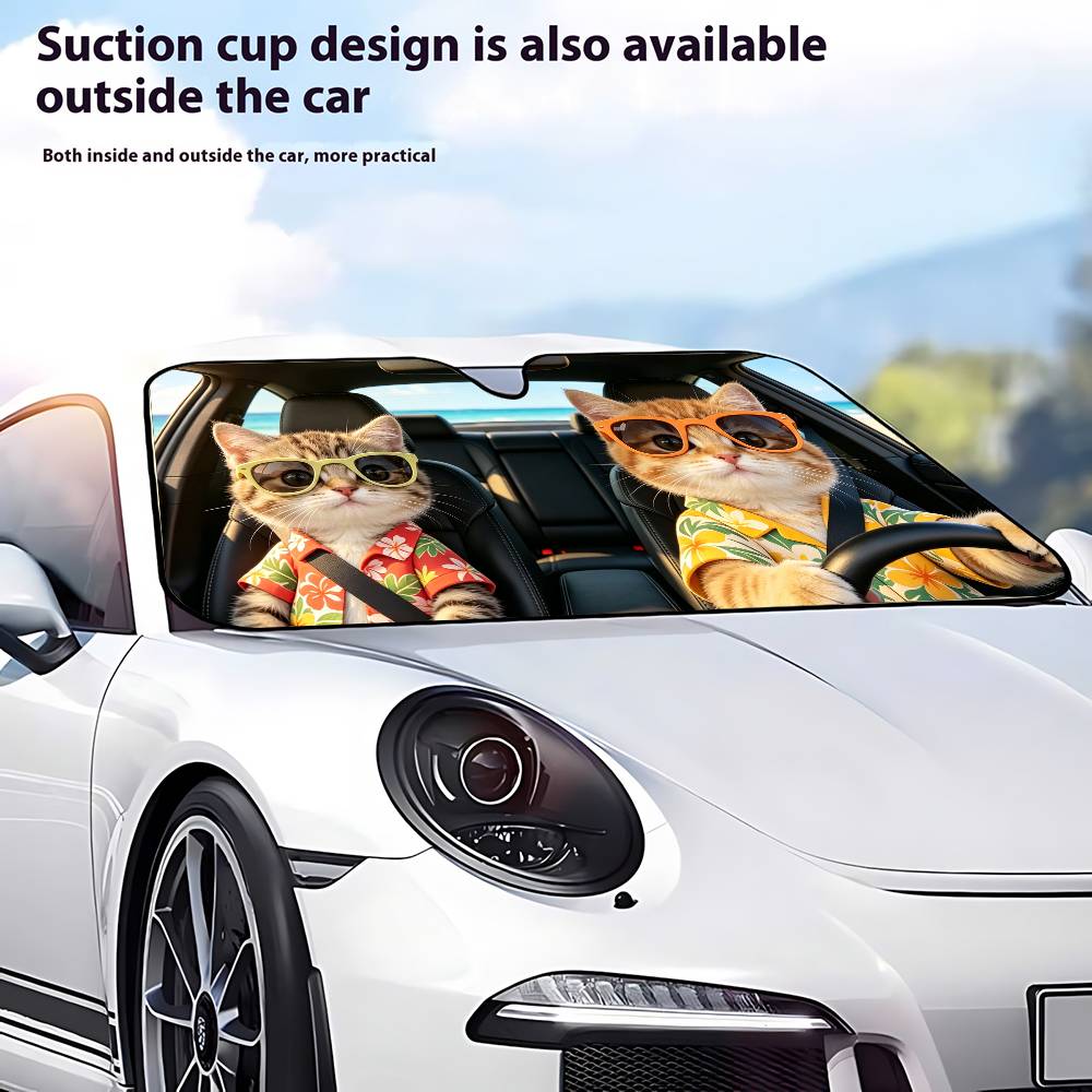 Funny Cat Drive Car SunShade W - Car Accessories Window avis et prix