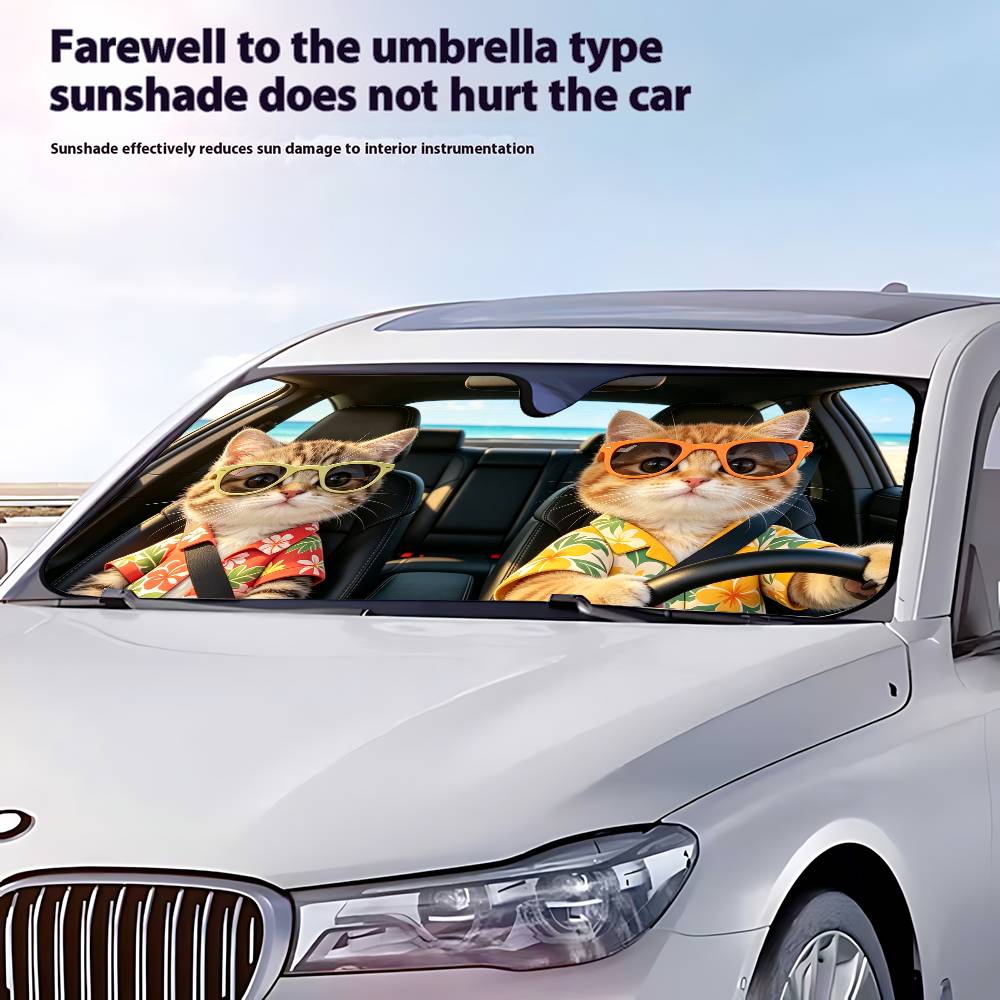 Funny Cat Drive Car SunShade W - Car Accessories Window avis et prix