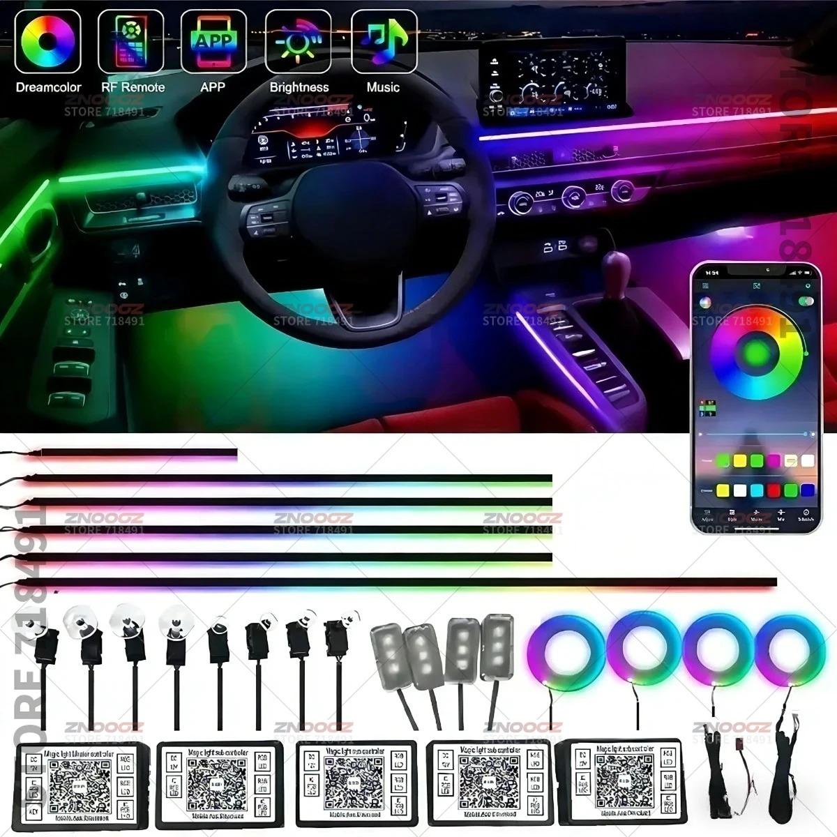 22in1 RGB Car Interior Acrylic - Car Accessories Xl avis et prix