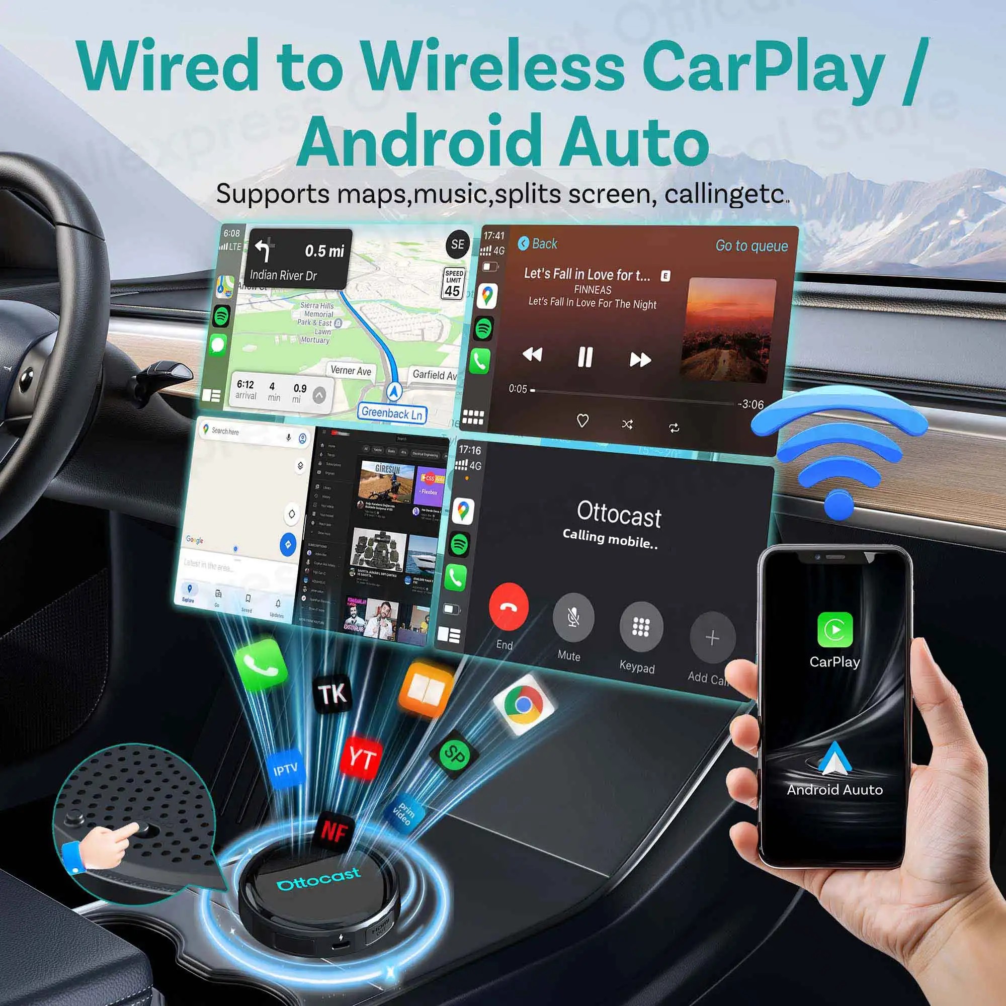 OTTOCAST P3 PRO AI Box Android - Car Accessories Youtube avis et prix